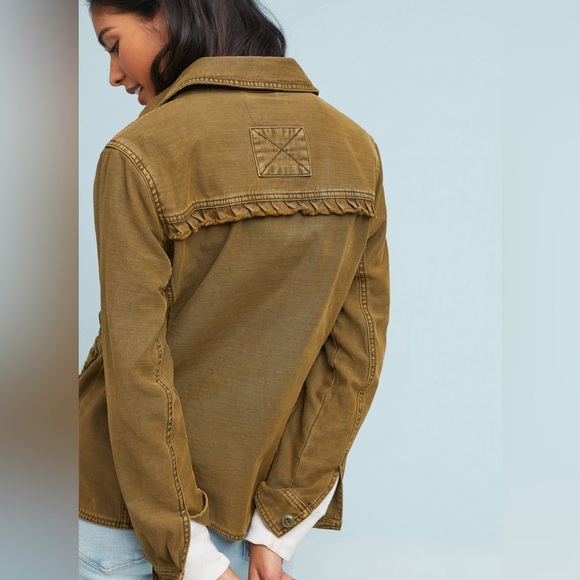 ANTHROPOLOGIE Ruffled Utility Jacket small - Picture 2 of 7